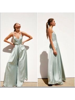 ZARA Limited Edition 2019 Events Collection Satin Wide-Leg Jumpsuit